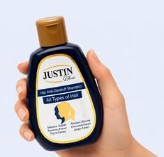 justin blue anti-dandruff with Herbal Extracts – For All Hair Types, 80 ml