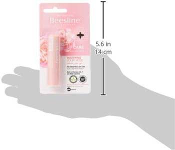 Beesline Lip Care, Soothing Jouri Rose for Sensitive & Dry Lips, Rich in Vitamins E & F and Beta-Carotene, Paraben & Dye Free, Suitable for Sensitive Skin, 4g