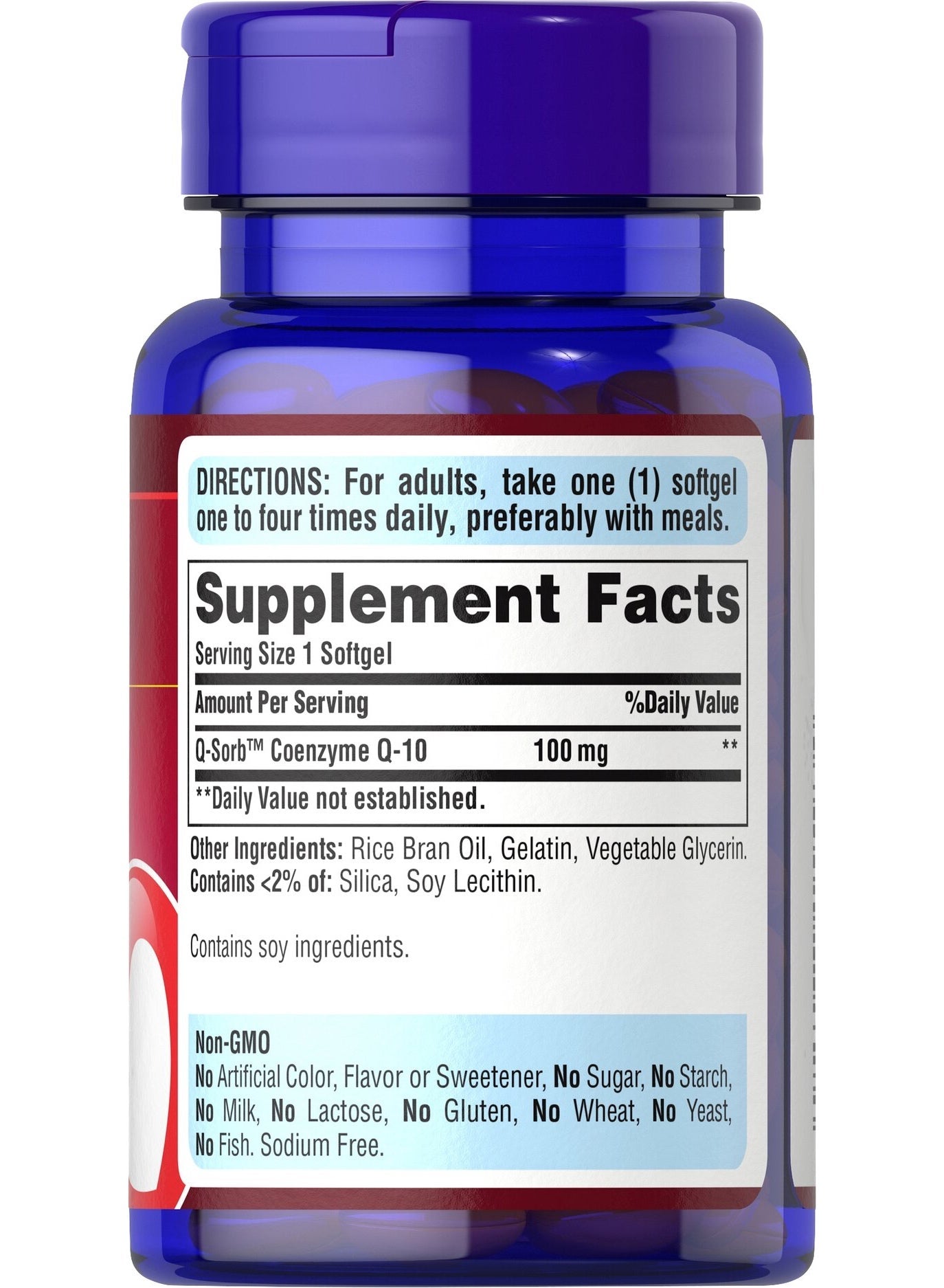 Puritan's Pride CoQ-10 100 mg 60 Softgels Color May Vary