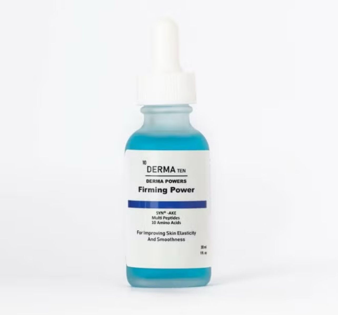 DERMA TEN Firming Power Serum with Multi Peptides and 10 Amino Acids, Anti-Aging Skin Elasticity Treatment, Professional Skincare Formula