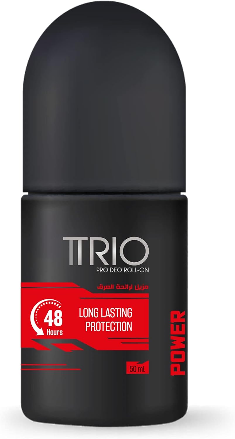 Trio power roll on deodorant for men, 50 ml