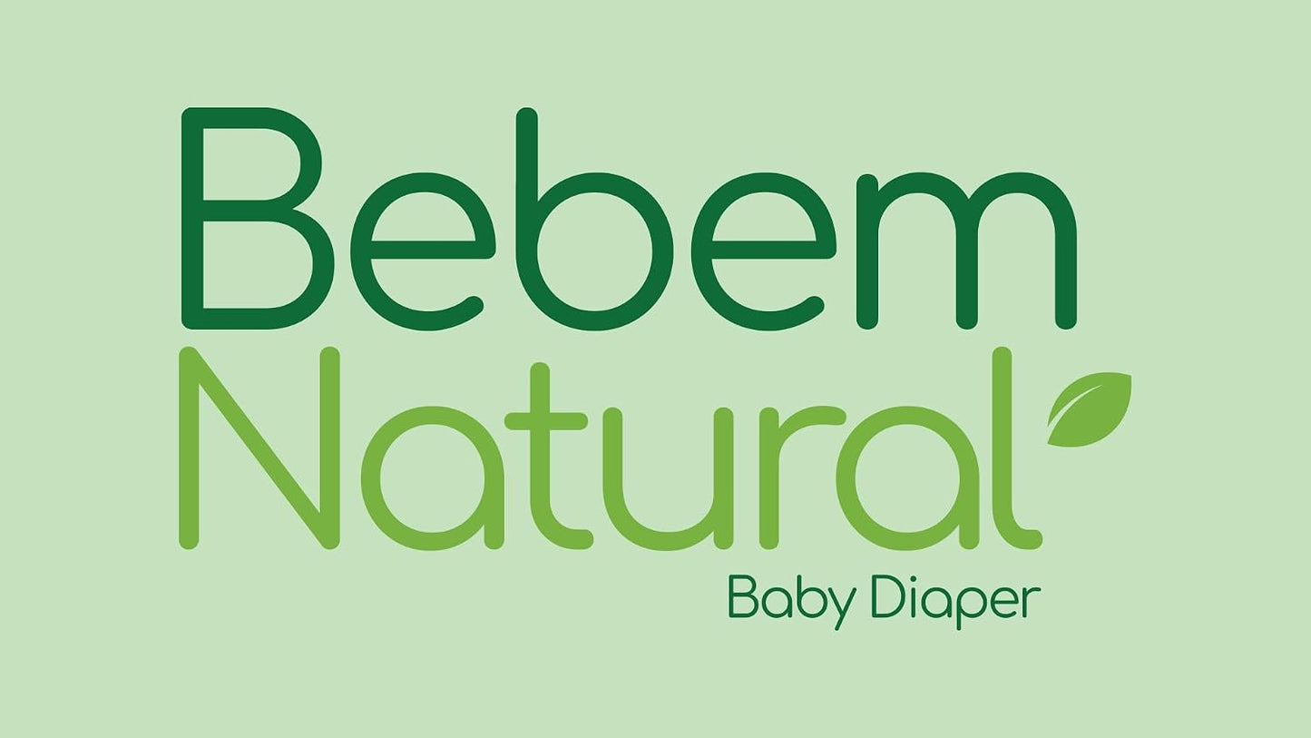 Bebem Natural Baby Diapers Open Diapers Size 4,9-14 KG, Jumbo Pack, 58 Units, Organic Cotton & Bamboo Fibers