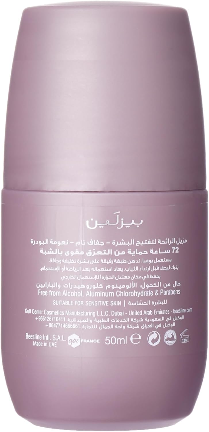 Beesline Natural Whitening Roll On Deodorant Super Dry Powder Soft 2x50ML (1+1 Free)