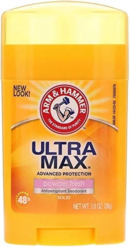 Arm & hammer, ultramax, antiperspirant solid deodorant, powder fresh, 1.0 oz (28 g)