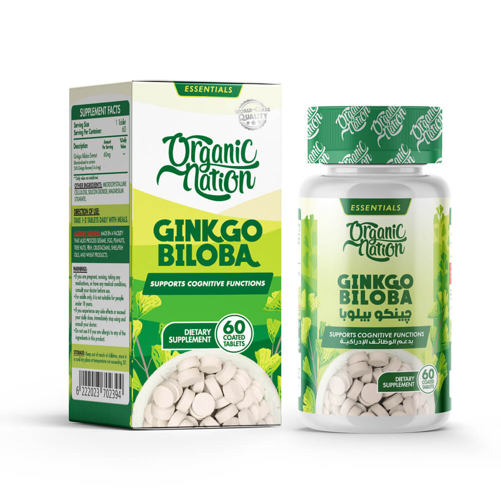 Organic Nation Ginkgo Biloba 60 mg – 60 Tablets