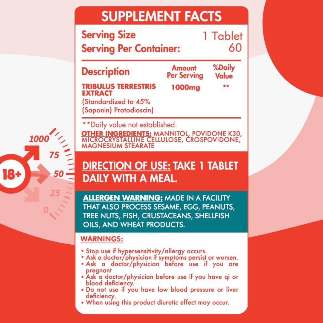 Organic Nation Tribulus 1000 Mg - 60 Serv. - 60 Coated Tablets