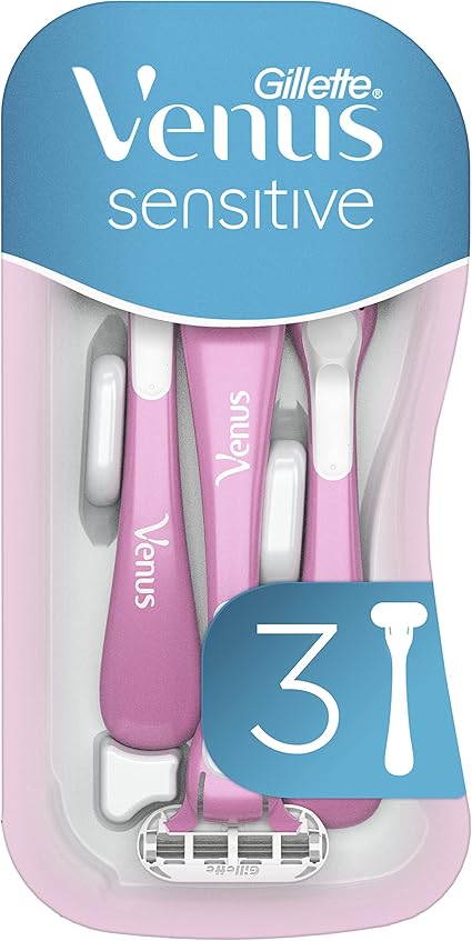 Gillette Venus 3 Sensitive Disposable Razors (Pink) 3 Count
