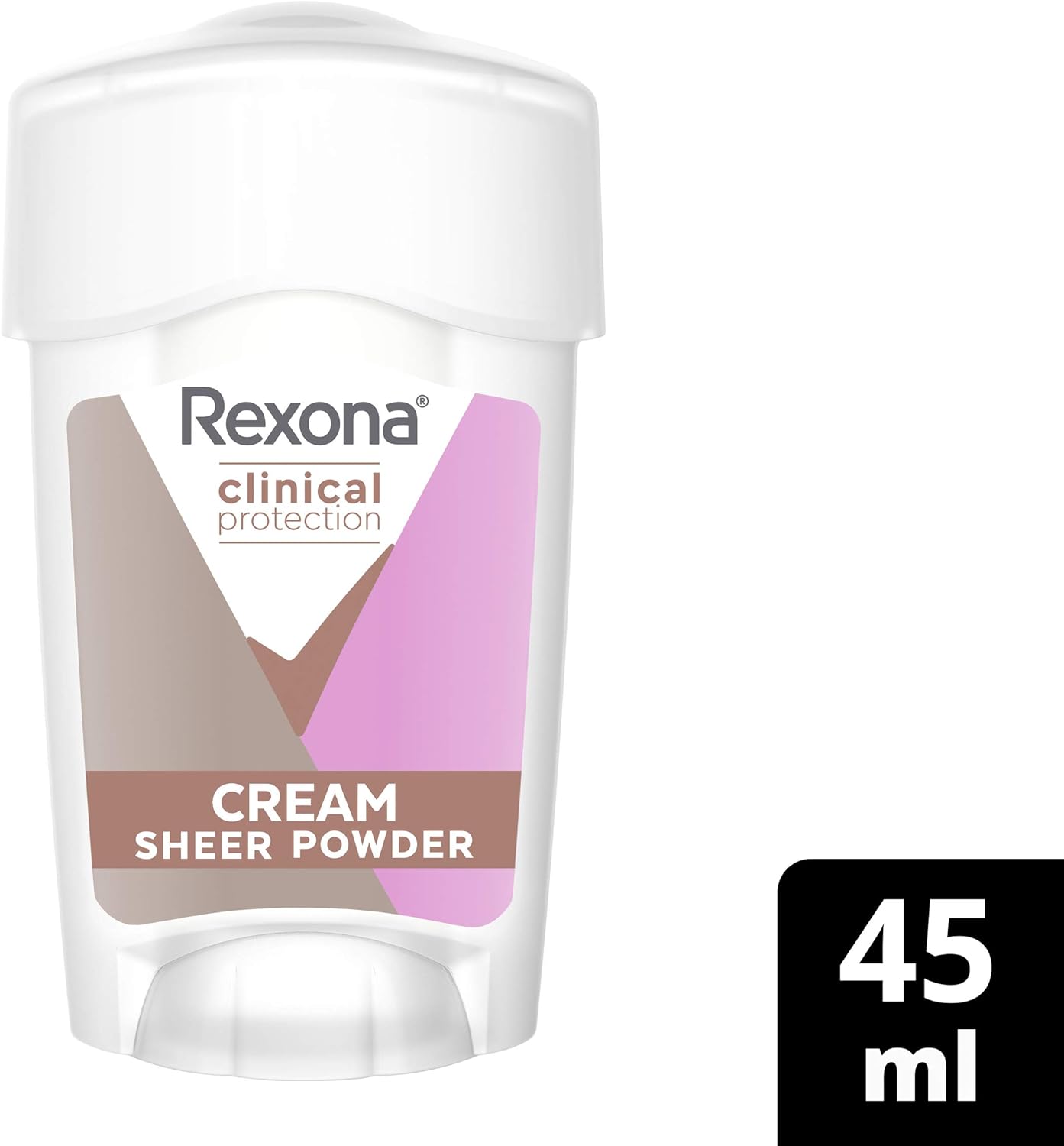 Rexona Women Clinical Antiperspirant Cream Stick Deodorant Sheer Powder, 45ml, 96 Hour Protection