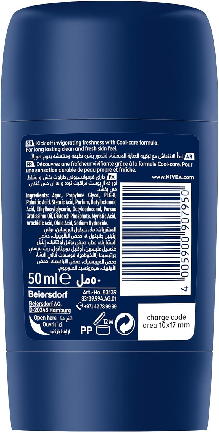 NIVEA MEN Cool Kick, Deodorant for Men, Fresh Scent, Stick 50ml