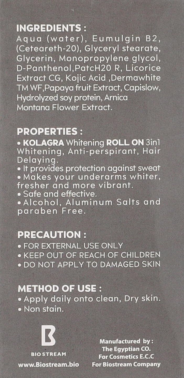 Kolagra anti perspirant whitening roll-on
