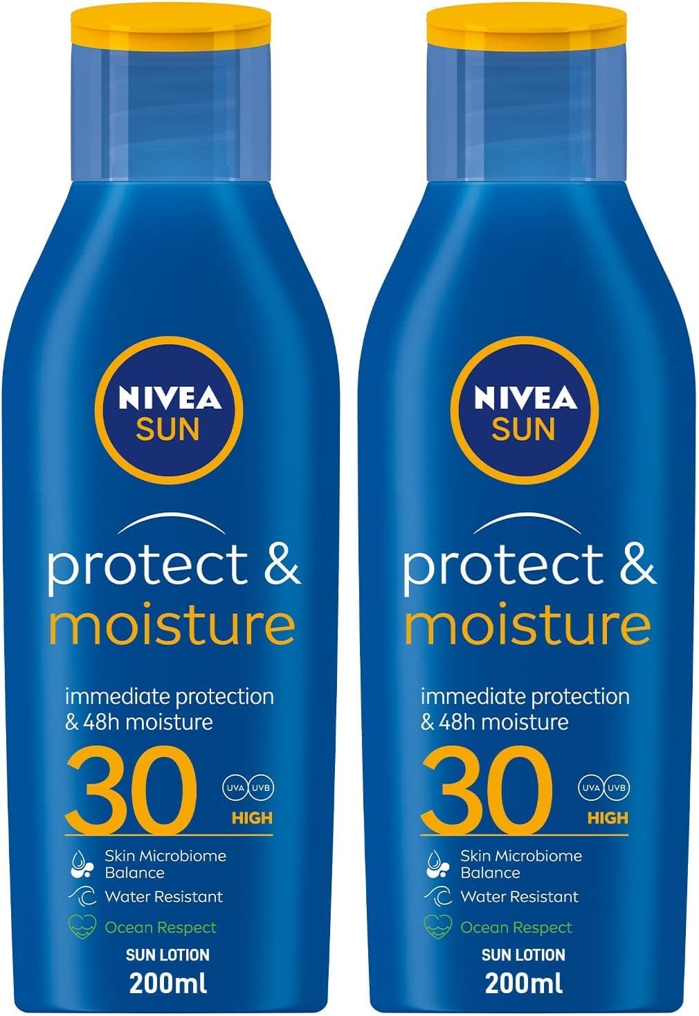 NIVEA SUN Lotion, UVA & UVB Sunscreen Protection, Protect & Moisture, SPF 30, 200ml