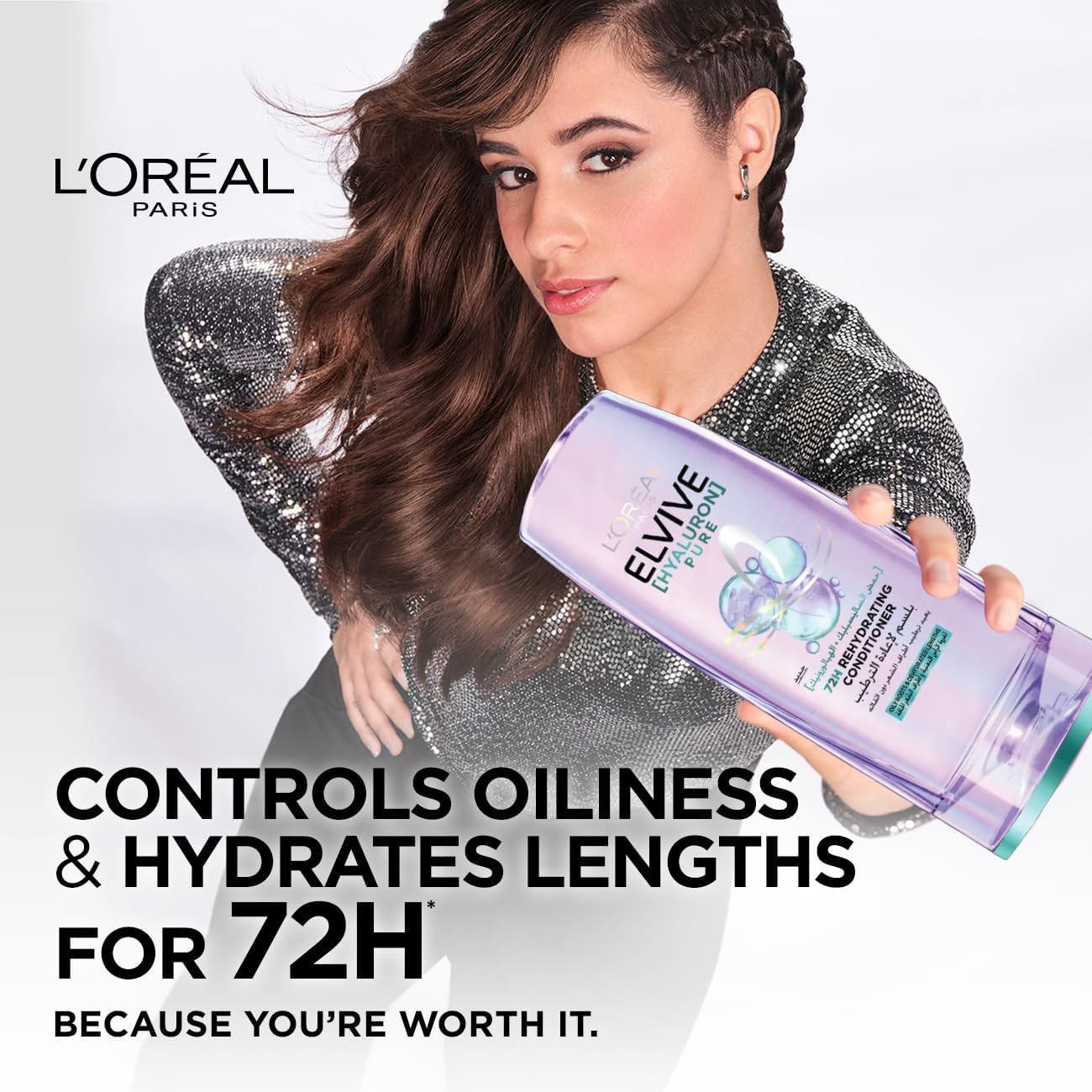 L’Oréal Paris Elvive Hyaluron Pure Rehydrating Conditioner for Oily Hair 360ML