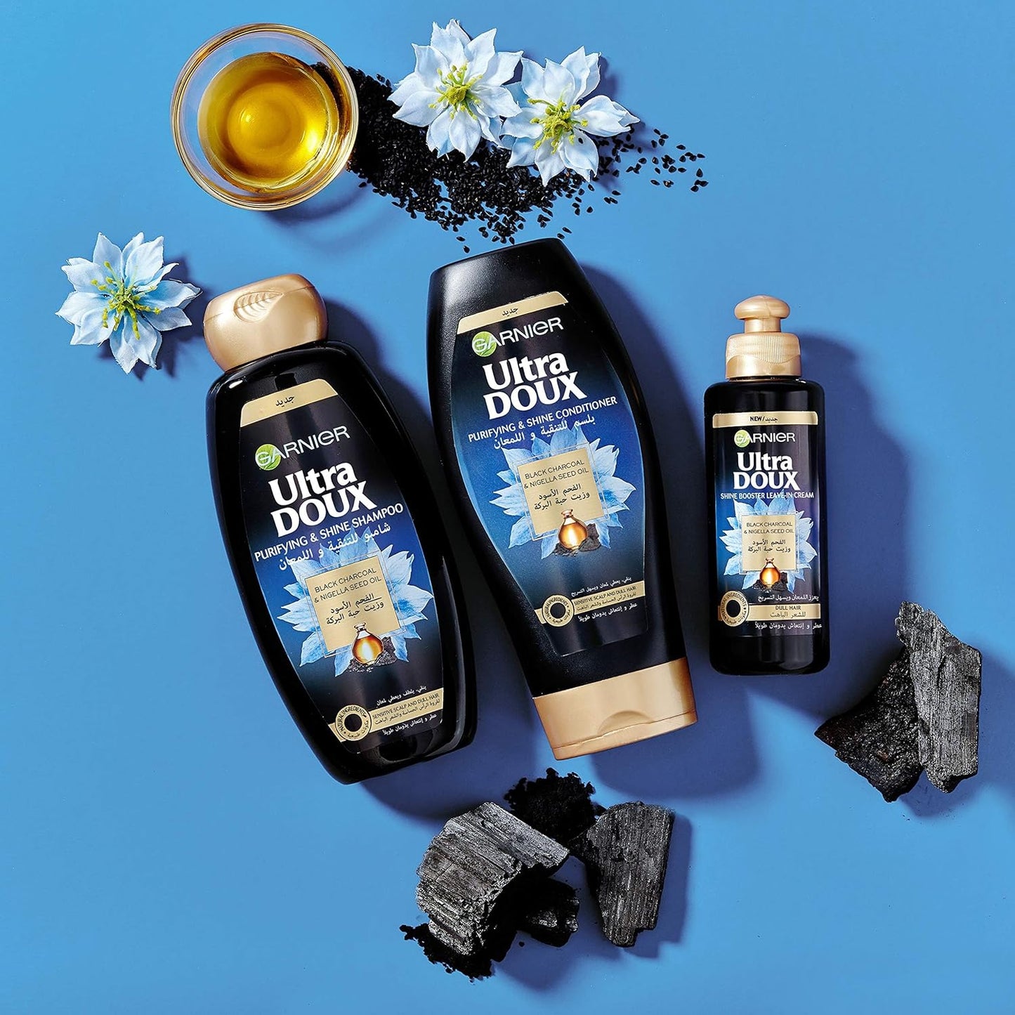 Garnier Ultra Doux Black Charcoal & Nigella Seed Oil Purifying & Shine Shampoo 400 ml
