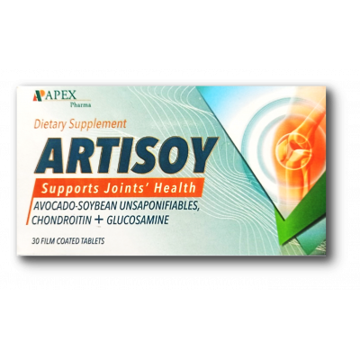 ARTISOY FOR HEALTHY JOINTS WITH GLUCOSAMINE SULFATE , CHONDROITIN SULFATE & AVOCADO SOYBEAN 30 FILM-COTED TABLETS