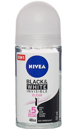 Nivea Invisible Black & White Clear Roll on Deodorant 15%OFFER 50ml