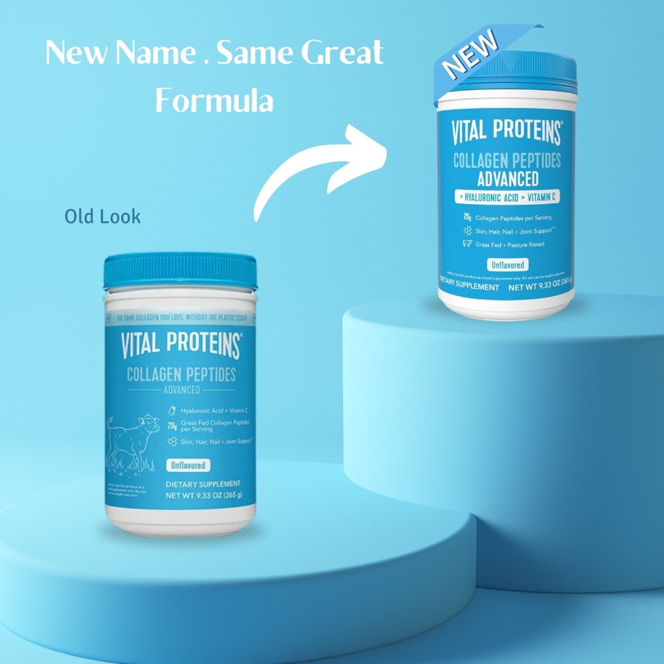 Vital Proteins Collagen Powder Supplement Hydrolyzed Peptides with Hyaluronic Acid and Vitamin C (265 g)