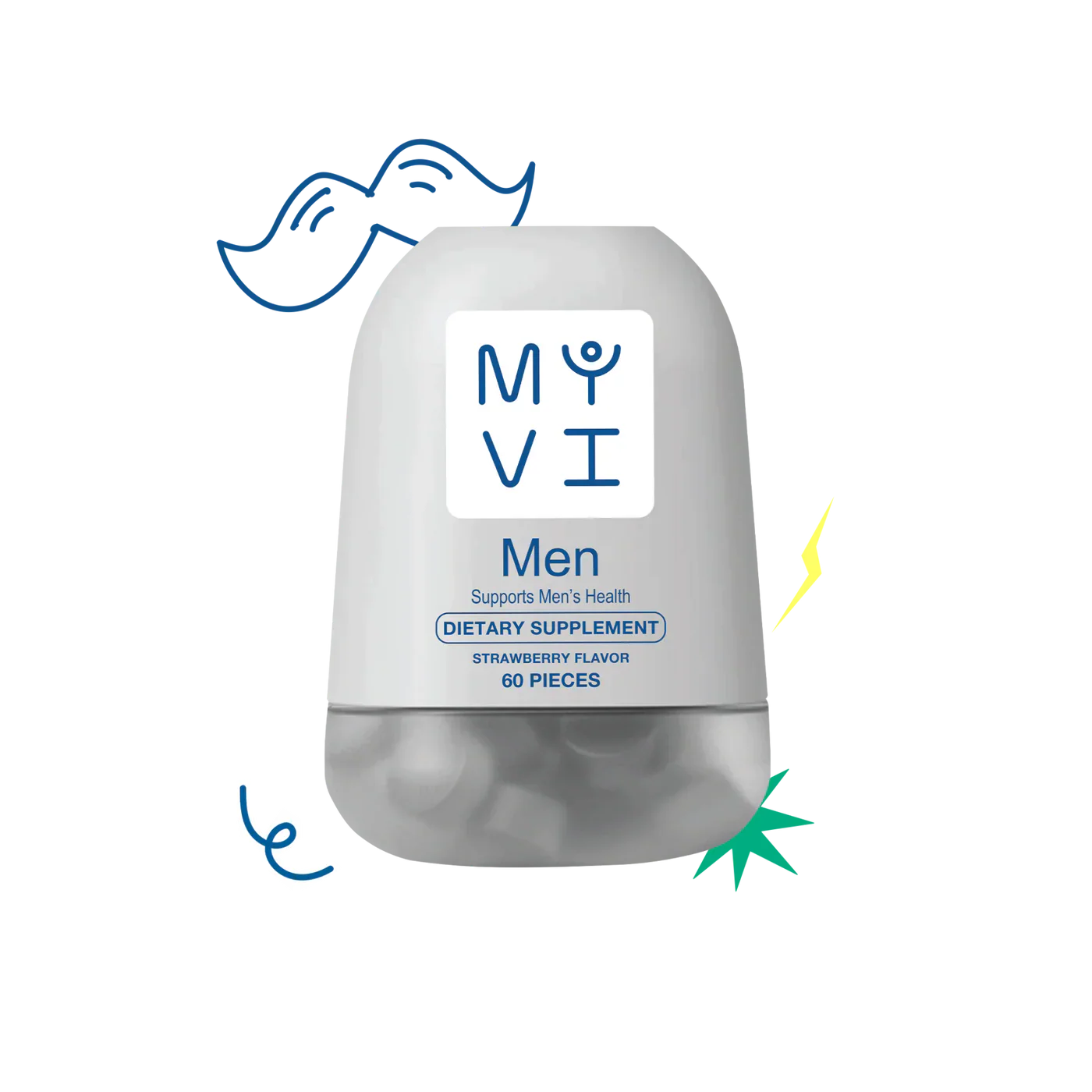 MY VI MEN DIETARY SUPPLEMENT 60PC STRAWBERRY FLAVOR