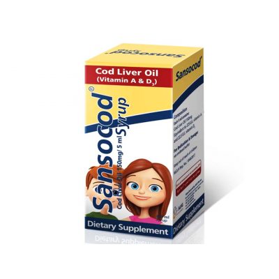SANSOCOD COD LIVER OIL WITH VITAMIN A & D3 DIETARY SUPPLEMENT SYRUP 200 ML