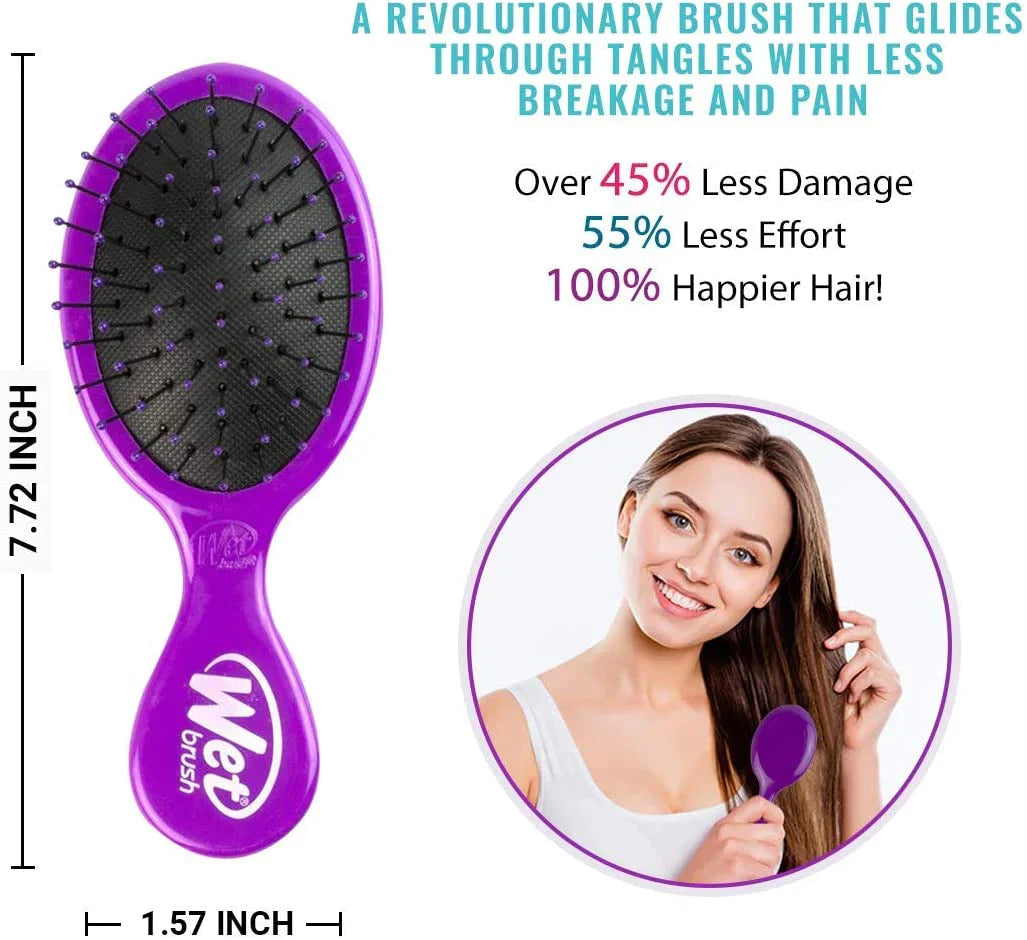 Wet Brush Mini Detangler Hair Brush - Purple 736658953756