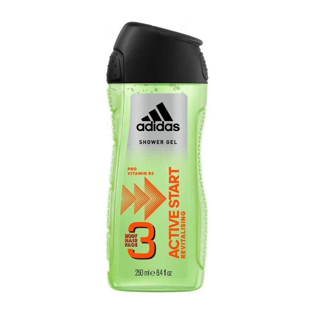Adidas 3 In 1 Active Start Shower Gel – 250ml