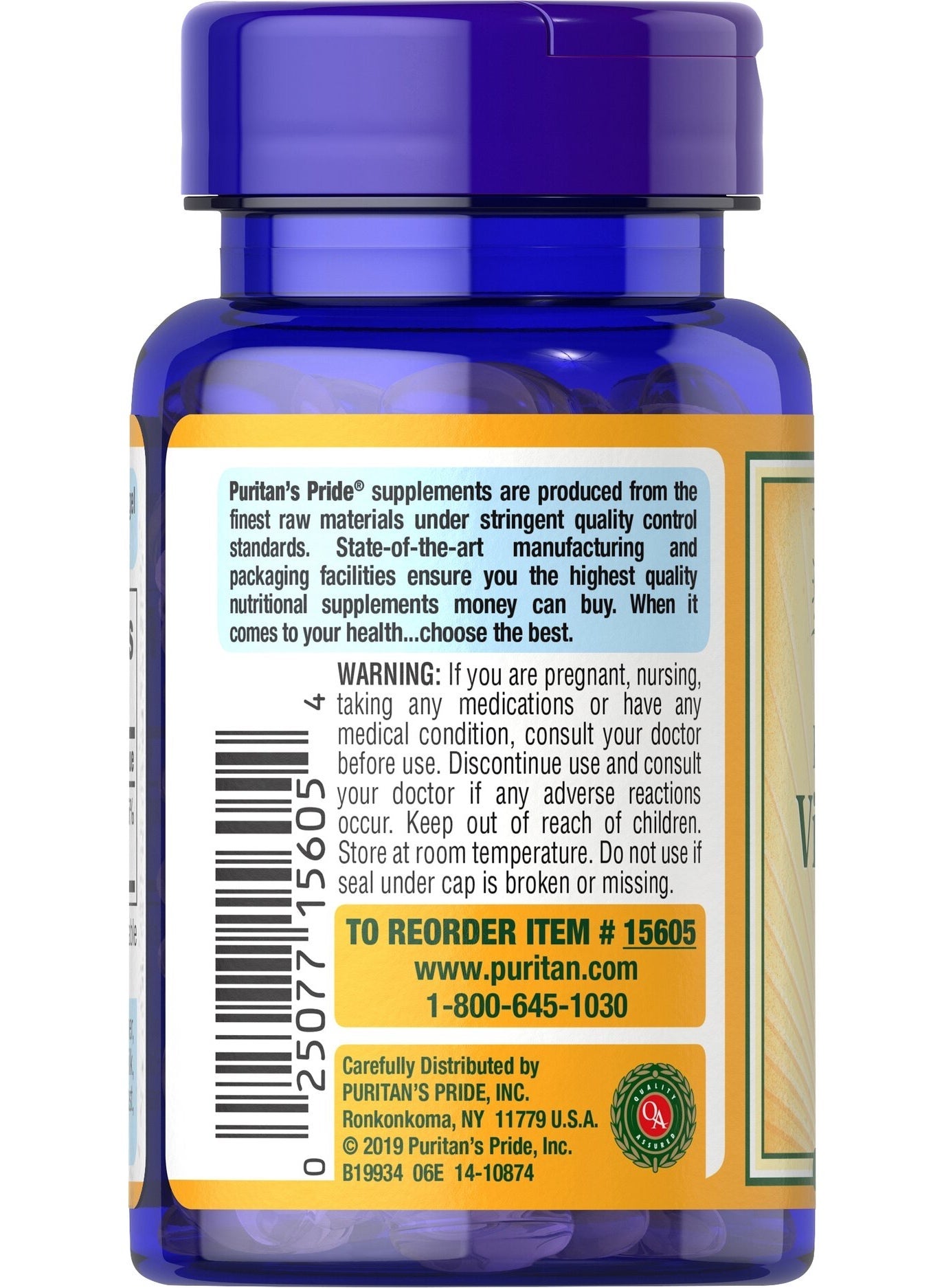 Puritan's Pride Vitamin D3 1000 Iu 100 Softgels - Package Color May Vary