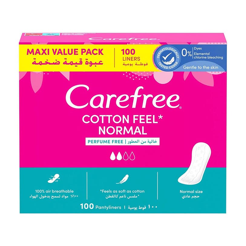 Carefree Cotton Feel Normal Perfume Free - 100 Pantyliners