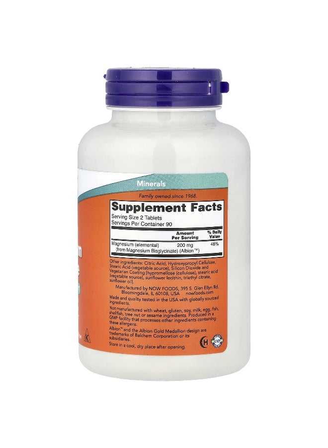 NOW Magnesium Glycinate Dietary Supplement - 180 Tablets