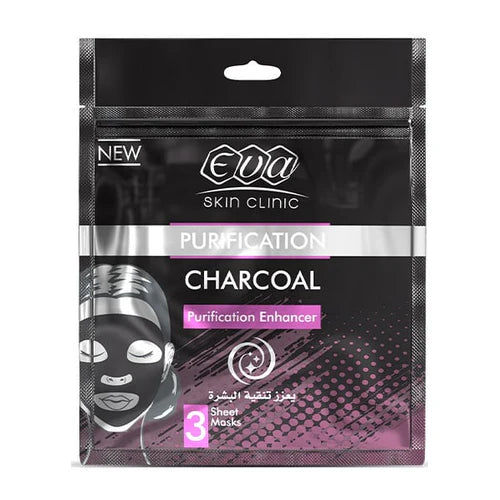 Eva Skin Clinic Anti-Ageing Charcoal Purification Enhancer Sheet Mask - 3 Masks