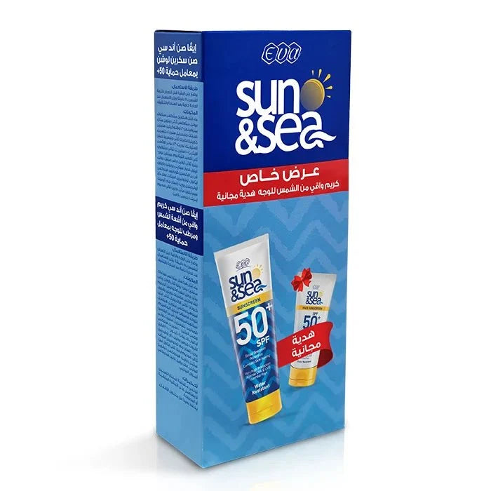 EVA SUN & SEA FACE SUNSCREEN SPF50+ 200ML + FACE SUNSCREEN CREAM 40ML FREE GIFT