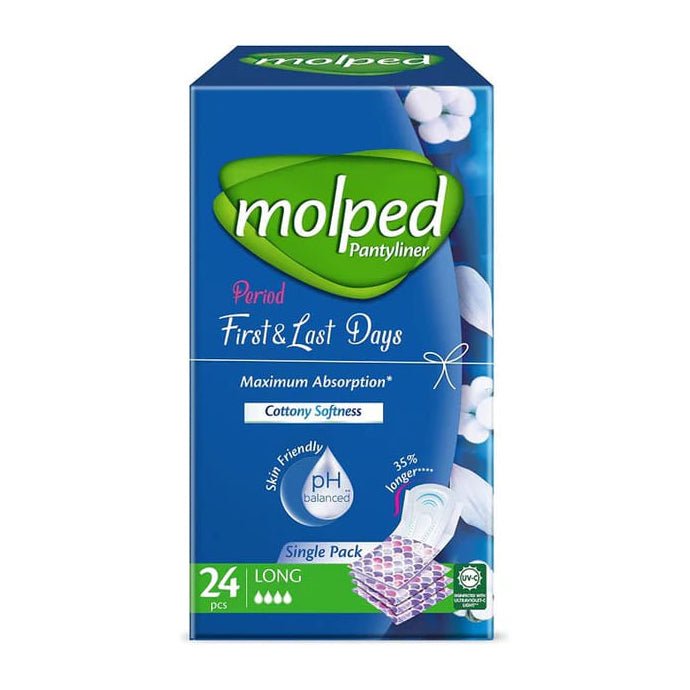 Molped Pantyliner Period First & Last Long Pads - 24 Pcs