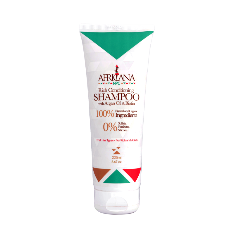 AFRICANA SHAMPOO WITH ARGAN OIL & BIOTIN 225ML