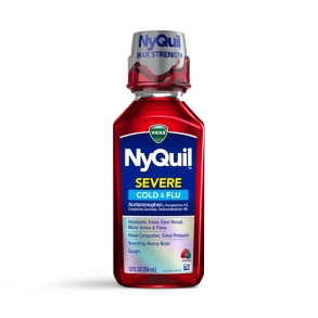 Vicks NyQuil Severe Cold and Flu Relief Liquid Medicine, Maximum Strength