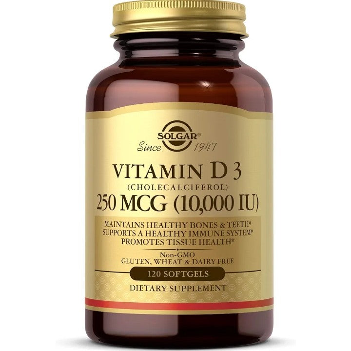 Solgar Vitamin D3 (Cholecalciferol) 250 MCG (10,000 IU), 120 Softgels