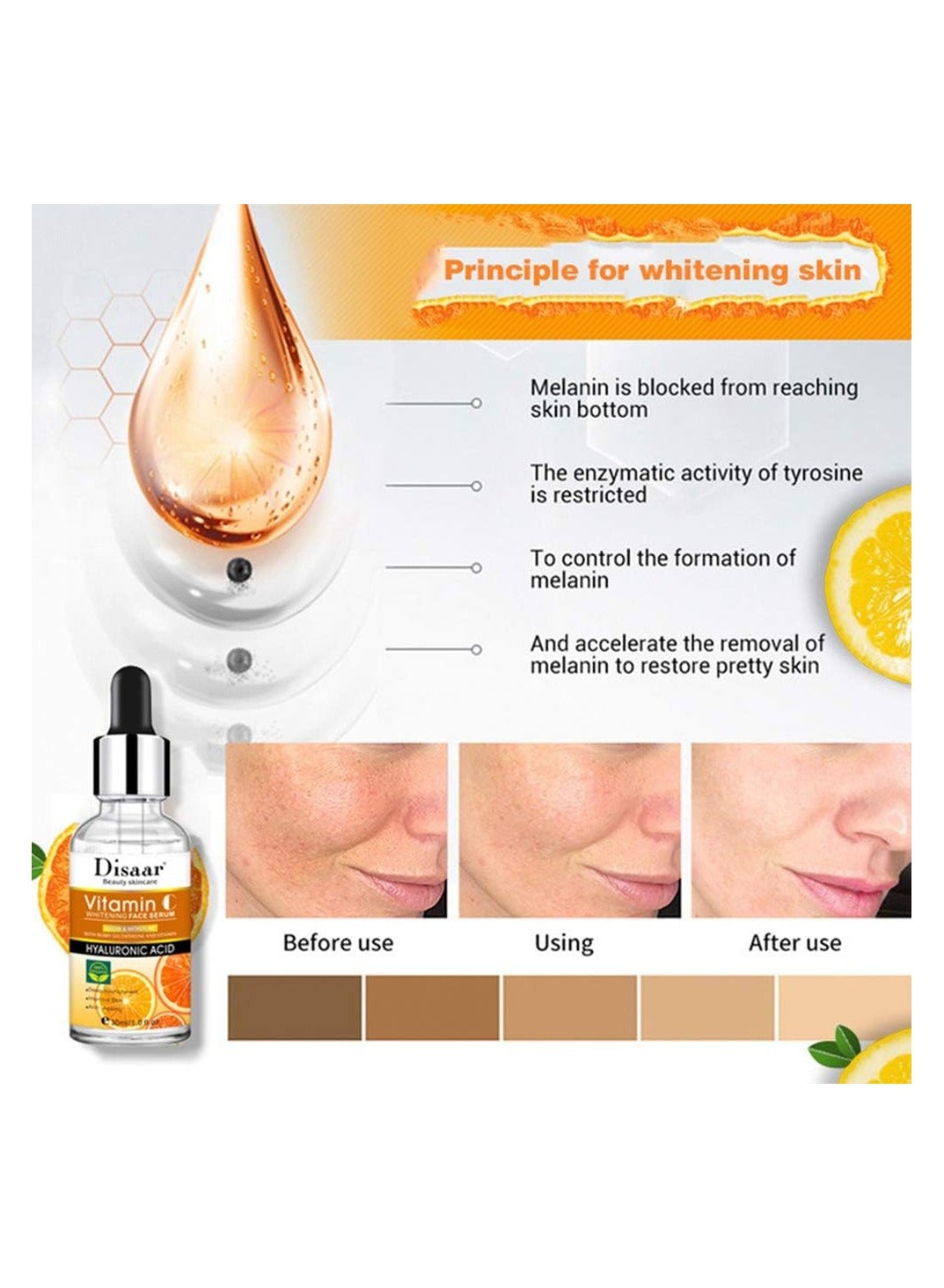 Disaar Vitamin C Hyaluronic Acid Whitening Face Serum 30ml