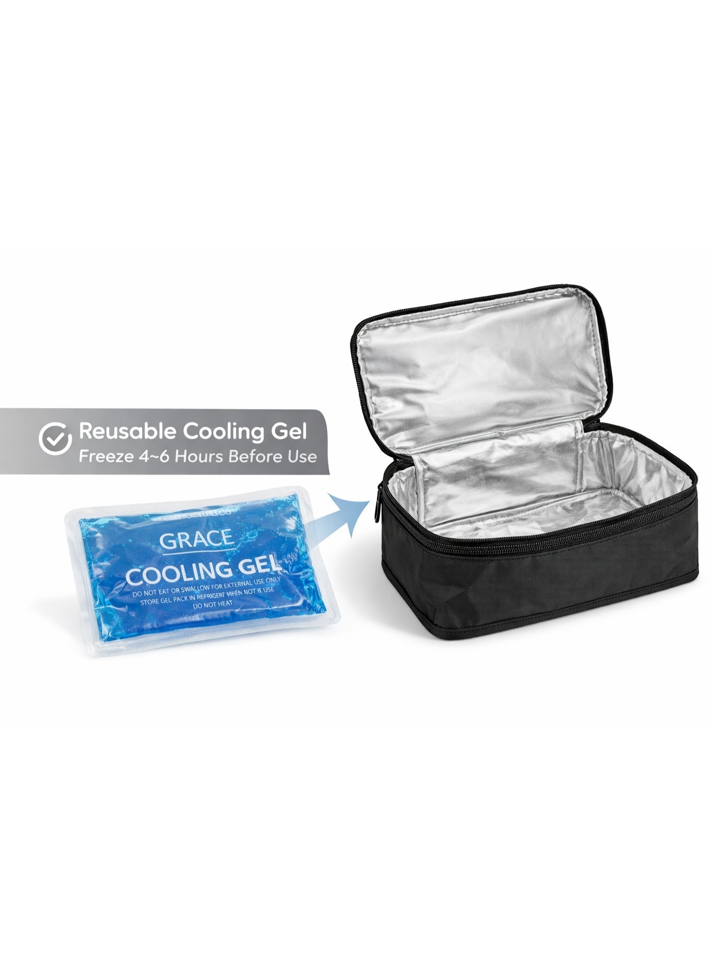 GRACE Medical thermal insulated bag keeps cool for up to 24 hours, suitable for home use, clinics, and long-distance travel.