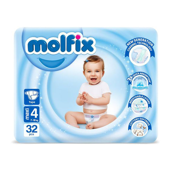 Molfix Perfect Fit Size (4) Maxi 7-18 Kg - 32pcs