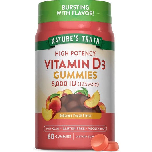 Nature's Truth Vitamin D3 Gummies | 5000 IU | 60 Gummies