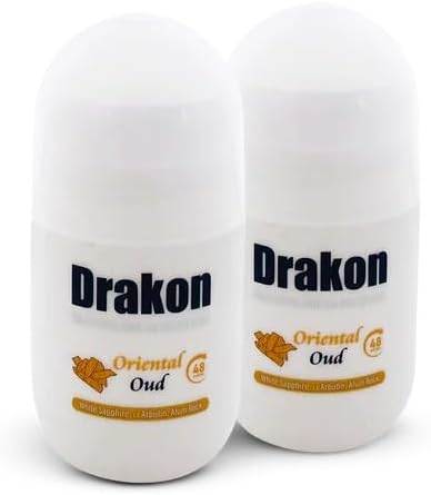 Drakon Roll-on Deodorant (1+1) Oriental Oud Scent | 48h Protection For Sensitive Under-arm | Aluminum Chloride & Alcohol Free-50 ML