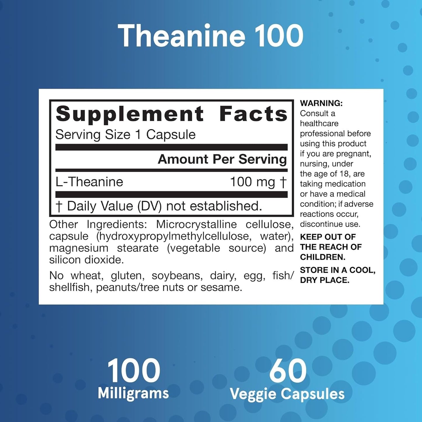 Jarrow Formulas Regular Strength Theanine 100 mg