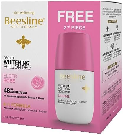 BEESLINE WHITENING ROLL-ON DEODORANT – ELDER ROSE 1+1