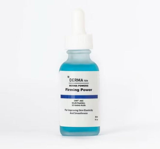 DERMA TEN Firming Power Serum with Multi Peptides and 10 Amino Acids, Anti-Aging Skin Elasticity Treatment, Professional Skincare Formula