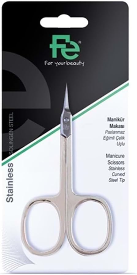 Fe Stainless Steel Manicure Scissors Curved Steel Tip (Fepi042)