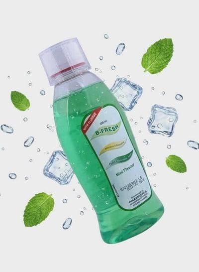 B-Fresh Mouthwash Mint Flavor, 250ml, Antiseptic & Fresh