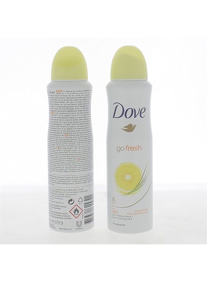 Go Fresh Anti-Perspirant Deodorant Spray 150ml Grapefruit & lemongrass Scent (1 Can)