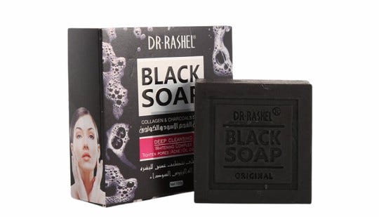 Dr. Rashel Deep Cleansing Black Soap Bar with Collagen and Charcoal for All Skin Types - 100 g