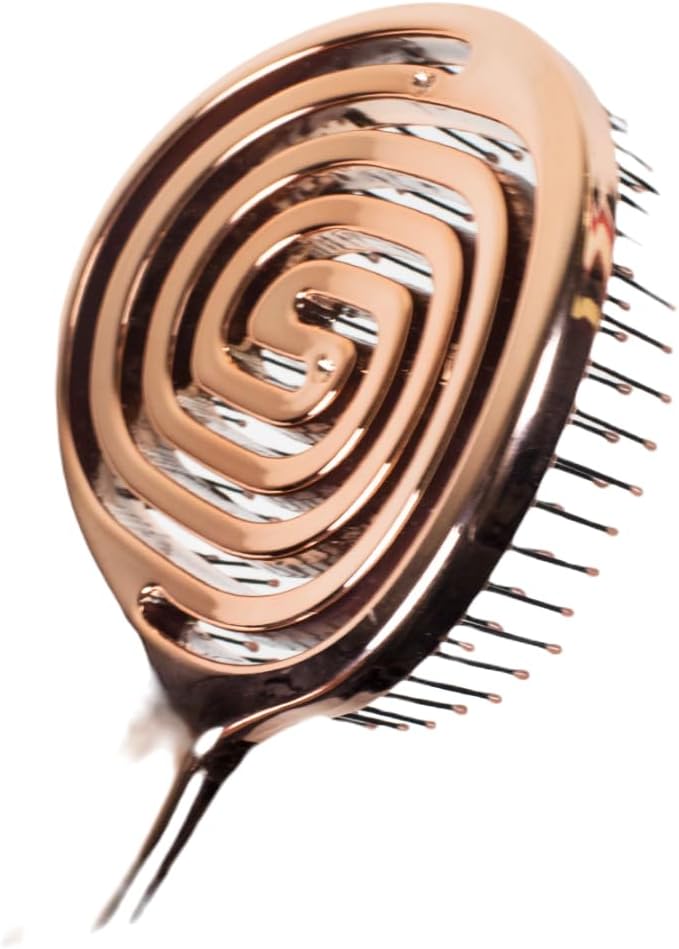 Professional Detangling Hair Brush, Spiral Design, Rose Gold