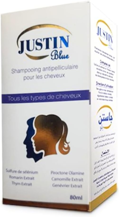 justin blue anti-dandruff with Herbal Extracts – For All Hair Types, 80 ml