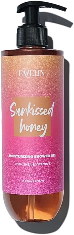 Favelin Sunkissed Honey Moisturizing Shower Gel 400ML | Vitamin E | Honey & Glycerin and nourishing Shea Butter | It’s formulated to gently cleanse your skin while leaving | refreshed and fragrant.
