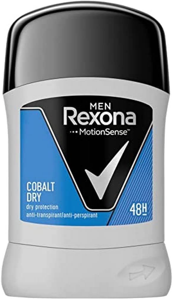 Rexona Men MotionSense Antiperspirant Deodorant Stick Cobalt Dry Deodorant with 48 Hours Protection Against Body Odour and Underarm Wetness 50 ml