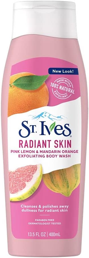 St. ives even and bright - pink lemon and mandarin exfoliating body wash - 400 ml
